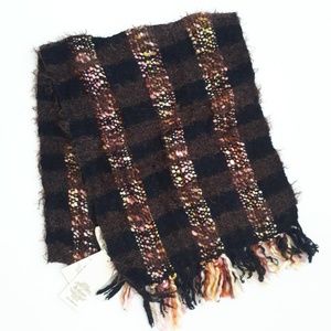 Soltaire Acrylic Winter Fringe Scarf Brown